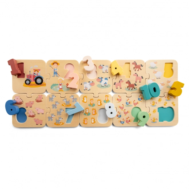 Puzzel Leren Cijfers Boerderij
