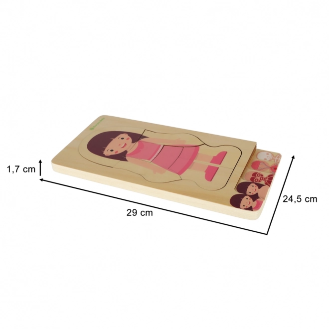 Educational Wooden Body Construction Puzzle Montessori for Girls