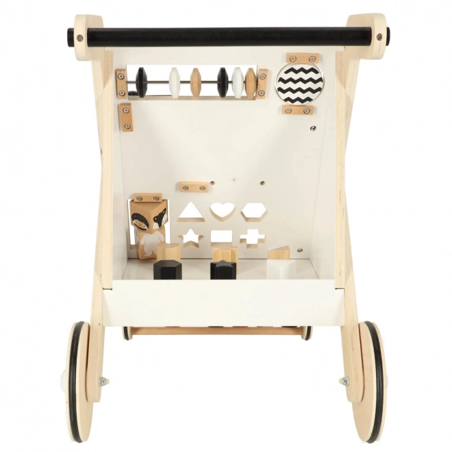Houten educatieve loopwagen