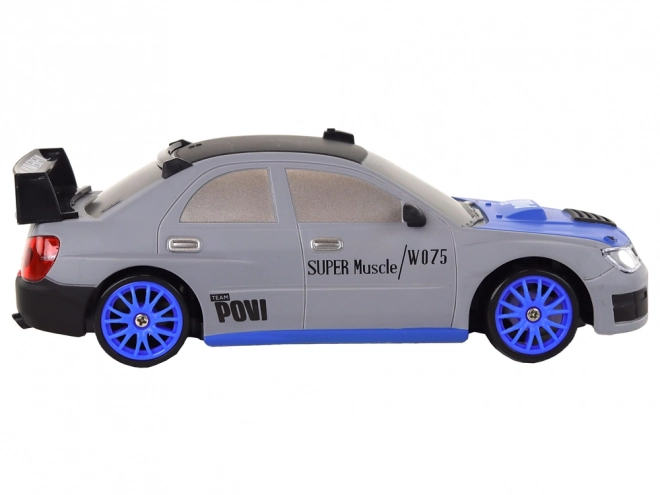 Remote controlled sports car R/C 1:24 interchangeable wheels – grey