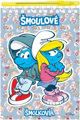 Smurfs notebook with pen, spiral lined and blank, 15 × 22 cm
