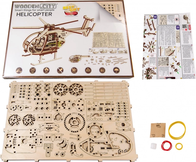 Houten 3D-puzzel helikopter