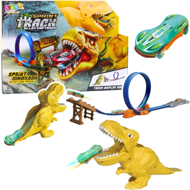 Racetrack with Catapult and Dinosaur Theme