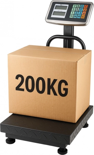 Elektronisch platformweegschalen 200 kg met LCD-display