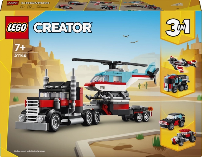Lego Creator Vrachtwagen met Platform en Helikopter