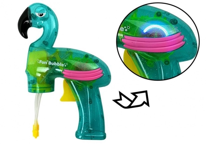 Blaue Flamingo-Seifenblasenpistole