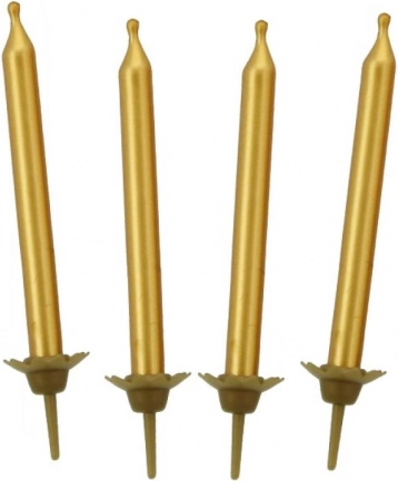 Gouden verjaardagskaarsjes 5 cm GODAN (10 stuks) met houders