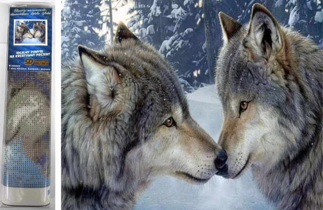 Norimpex peinture diamant L’Harmonie des loups 30x40 cm