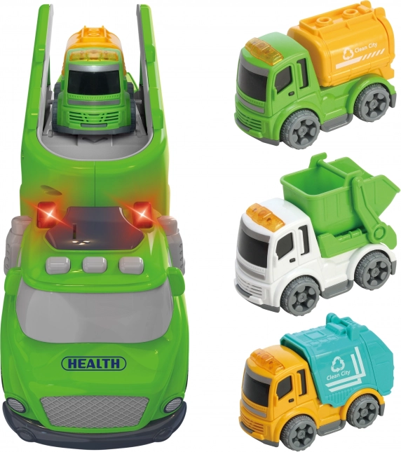 Woopie groene sleepdienst City Truck met licht- en geluidseffecten