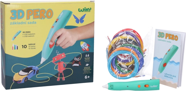 Stylo 3D WIKY – kit de base avec recharges et modèles – emballage en tchèque