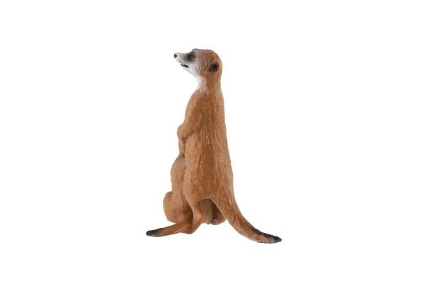 Decoratieve figuur Stokstaartje met jong - plastic, lichtbruin, 8cm