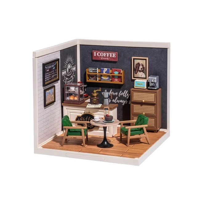 Cozy coffee shop atmosphere in miniature