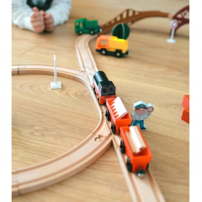 Elektrische locomotief met magnetische wagons