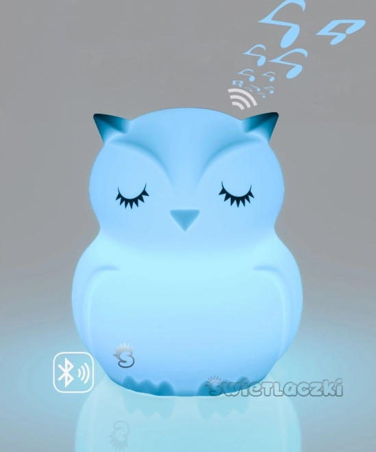 Color Changing Silicone Night Light with Bluetooth Speaker - Owl Companion