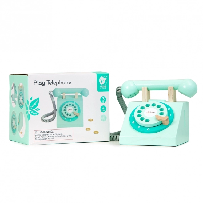 Klassieke houten telefoon voor kinderen