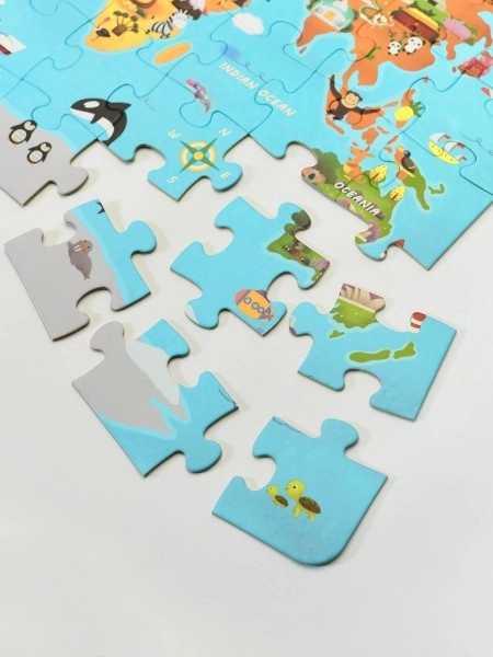 Puzzel Wereldkaart - 48 stukjes