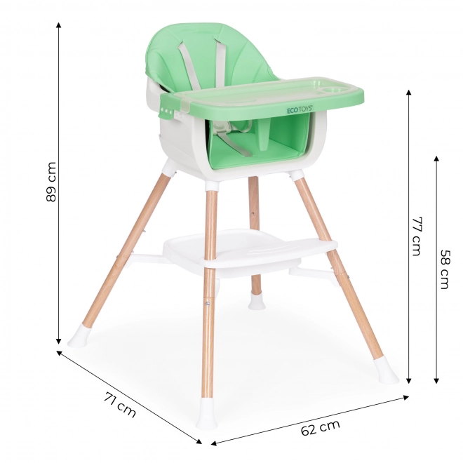 Kinder eetstoel 2-in-1 groen ECOTOYS