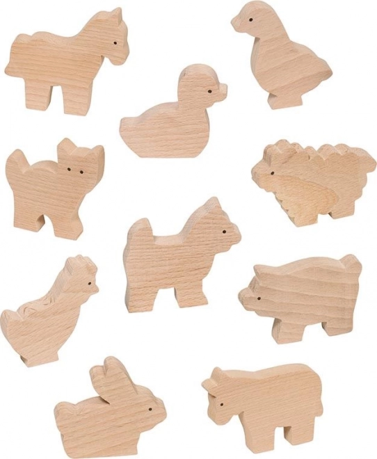 Houten boerderijfiguren