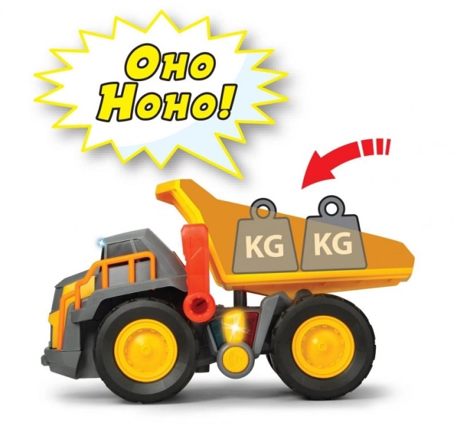 Volvo toy dump truck with lights and sounds