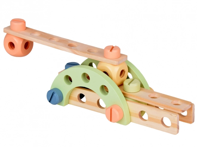Wooden educational construction blocks set