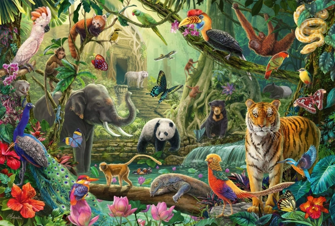 Puzzel kleurrijke jungle 100 stukken
