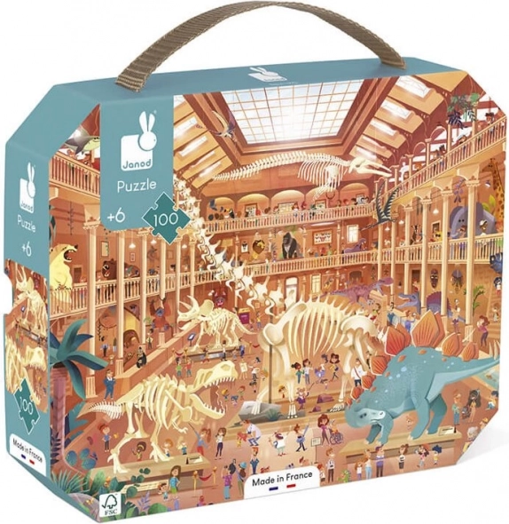 Janod puzzel in koffertje – in het museum, 100 stukjes