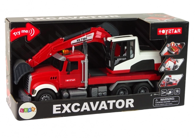 Camion à benne basculante avec tracteur pelleteuse son et lumières