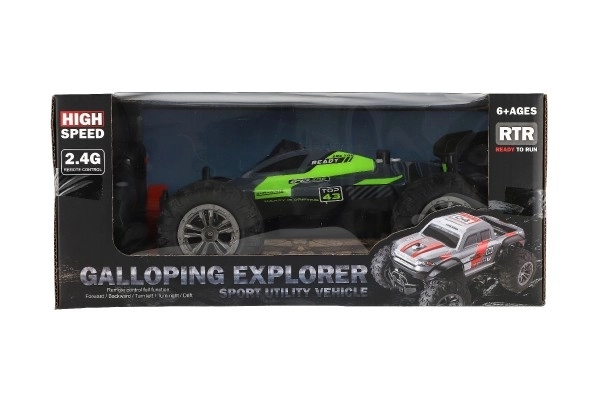 Auto RC Buggy snelheid 2,4GHz plastic 25cm op batterijen in doos 31x14x18cm – Groen