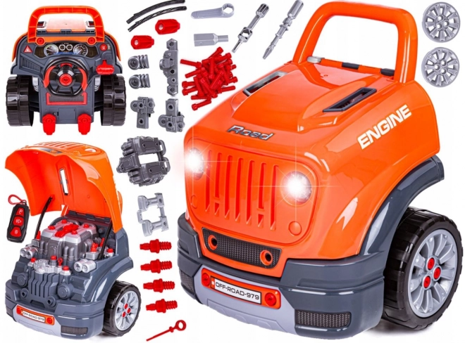 DIY Motor Meester - set voor kleine techniekers oranje