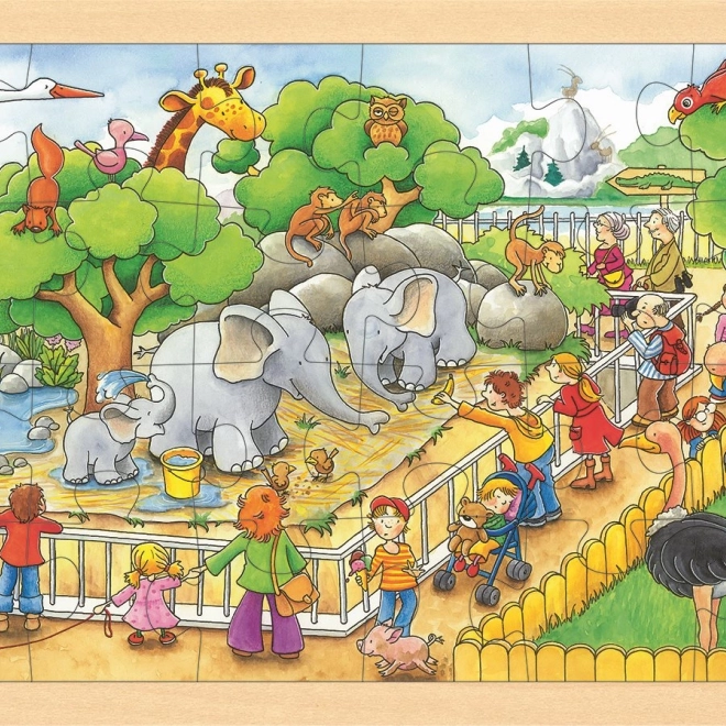 Puzzle en bois Visite au zoo 24 pièces