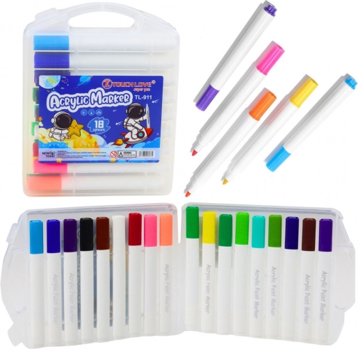 Set acrylstiften in organizer 18 stuks