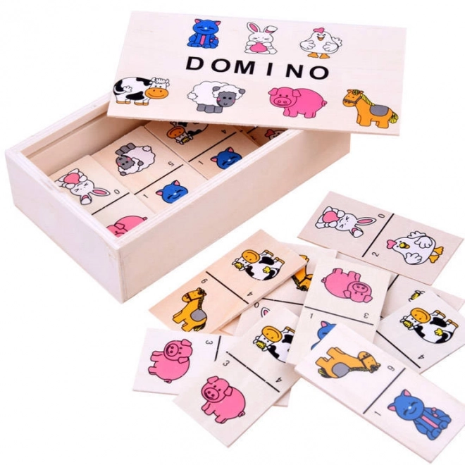 Domino puzzel gekleurde dieren