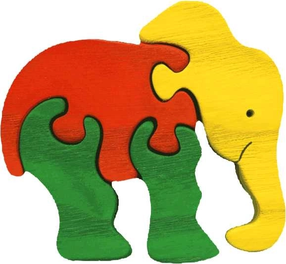 Fauna hölzernes Steckpuzzle kleiner Elefant