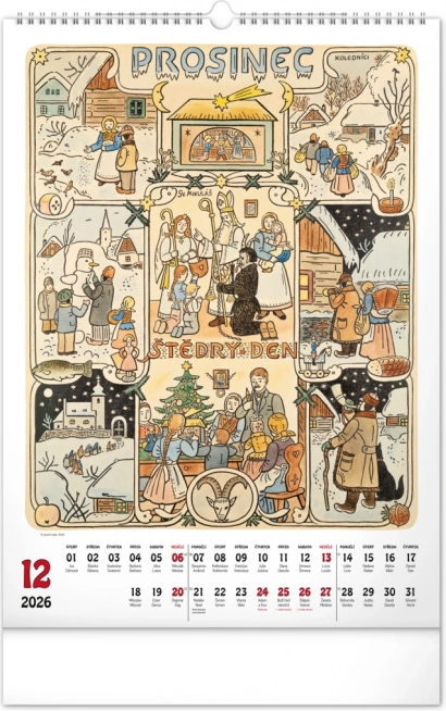 Wall Calendar Josef Lada 2026