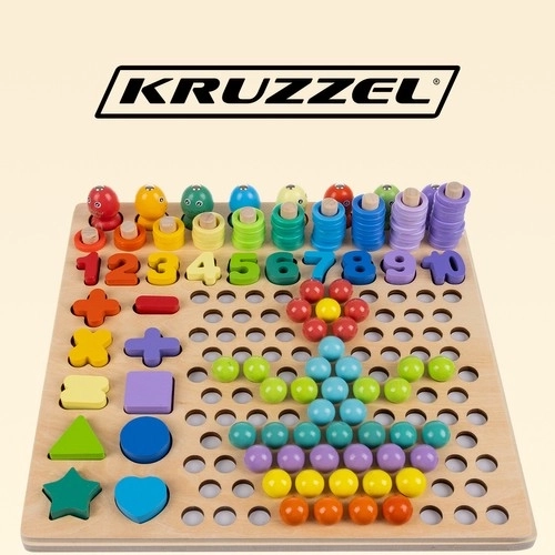 Houten mozaïek puzzel met balletjes