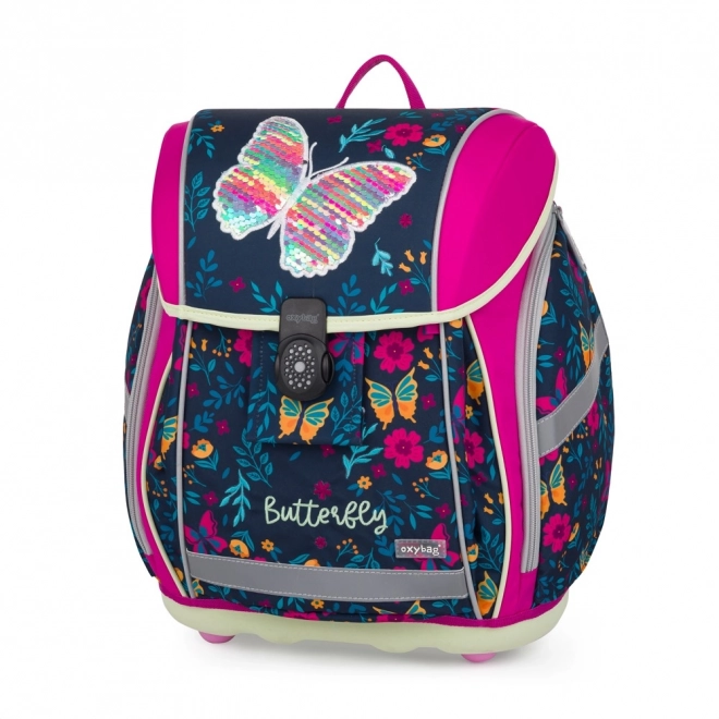 Sac à dos scolaire Premium Light avec motif papillon