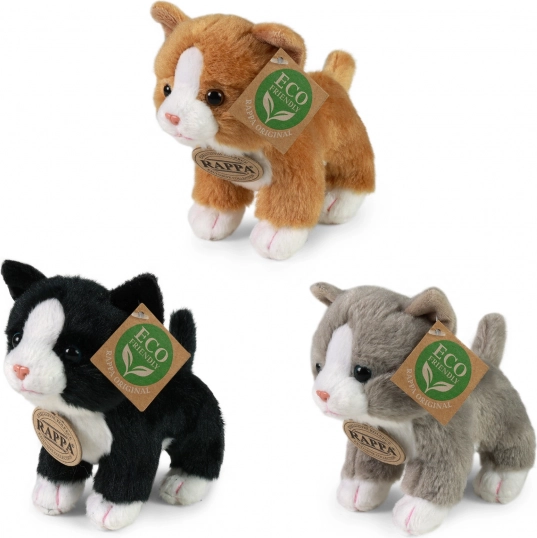 Chat en peluche debout 3 modèles 14 cm ÉCO-RESPONSABLE