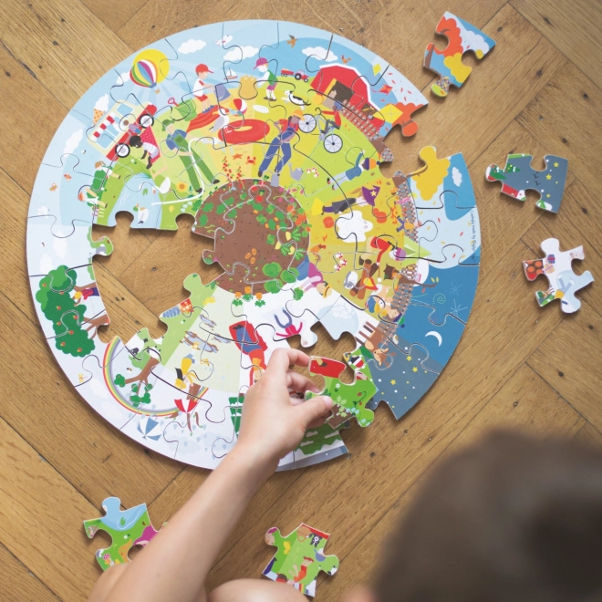 Bigjigs Speelgoed Ronde Vloerpuzzel Vier Seizoenen 50 Stukken
