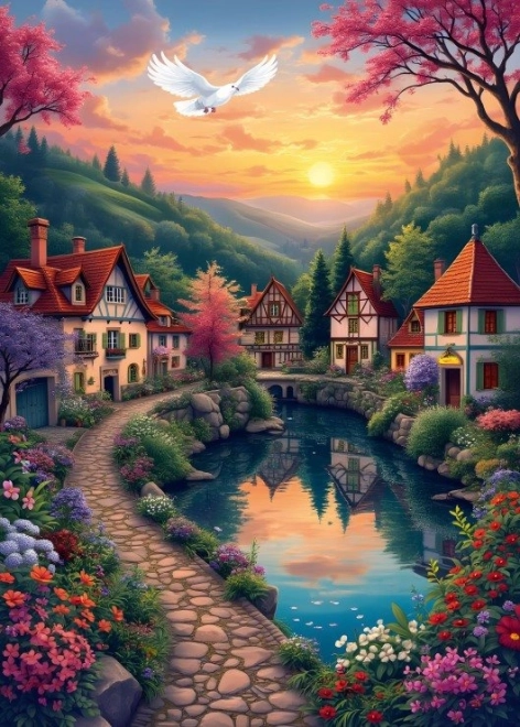 Puzzle Village au Bord de l'Eau 500 pièces