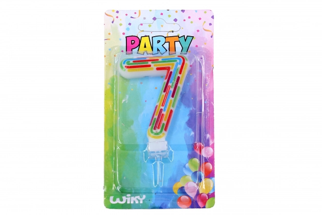 Feest kaars nummer 7 Streepjes
