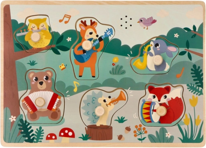 Sound Puzzle with Animals and Musical Instruments