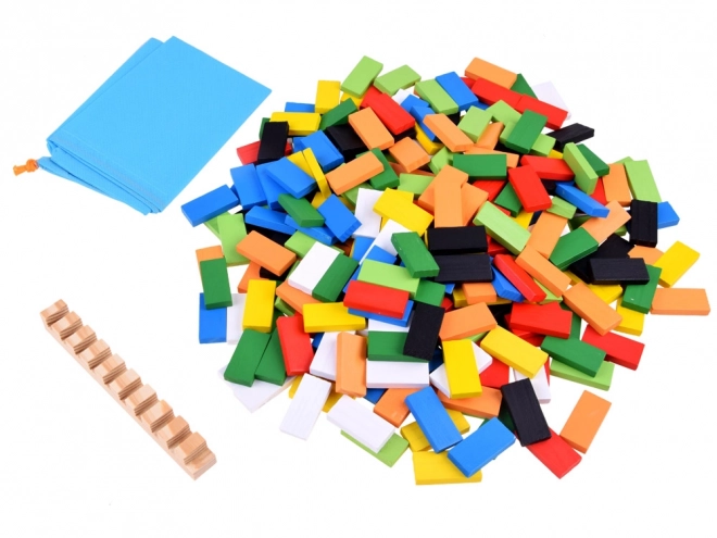 Houten kleurrijke domino 300 stukken