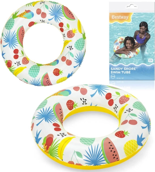 Bestway opblaasbare zwemband met fruitmotief 61 cm – Geel