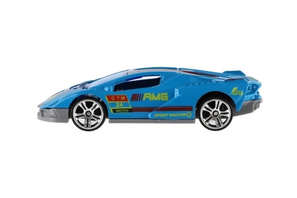 Auto sport 6st metalen/kunststof 8cm met vrije loop in doosje 10,5x27,5x4cm