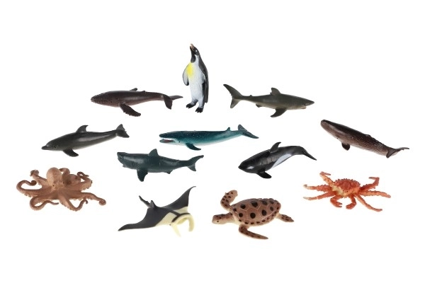 Zeemonsters van plastic 8-10 cm mix van soorten in box