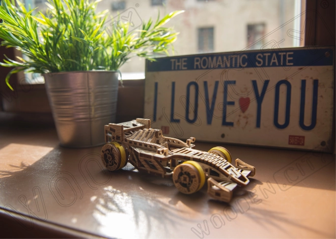 WOODEN CITY 3D puzzel Raceauto Bolid 108 onderdelen