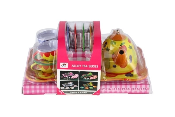 Blik theeservies set 14 stuks