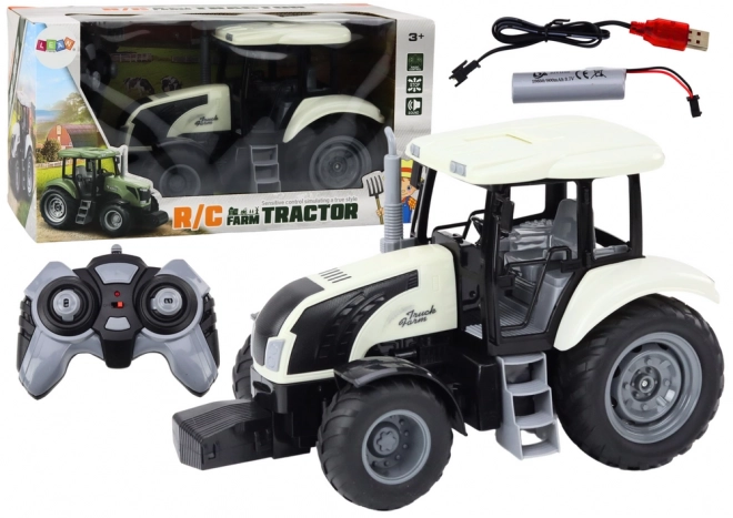 Op afstand bestuurbare tractor RC 2.4G Geluiden Wit