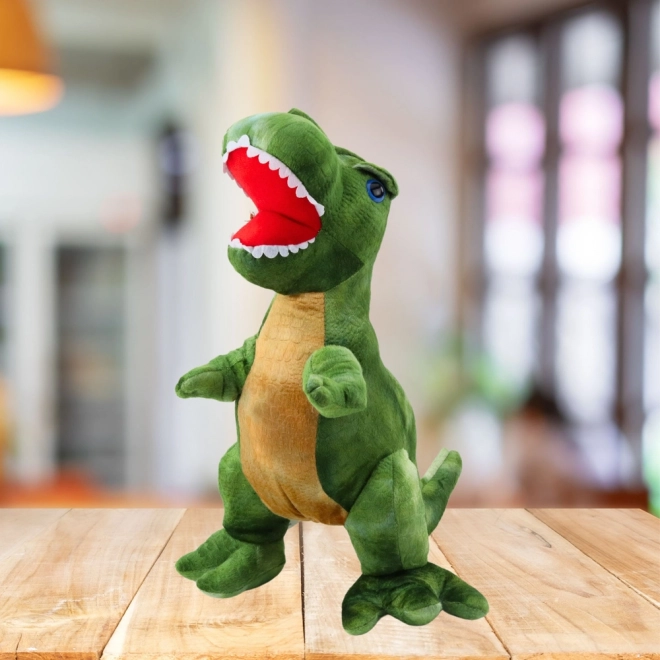 Pluchen dinosaurus groen met huidtextuur