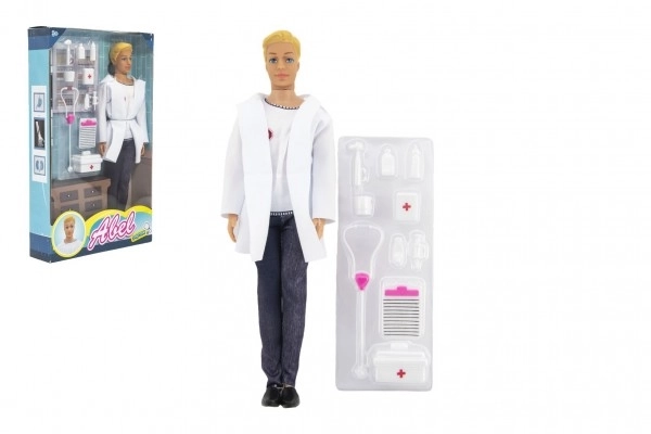 Dokterspeelgoed pop plastic 30cm met accessoires in doos 20x33x5cm